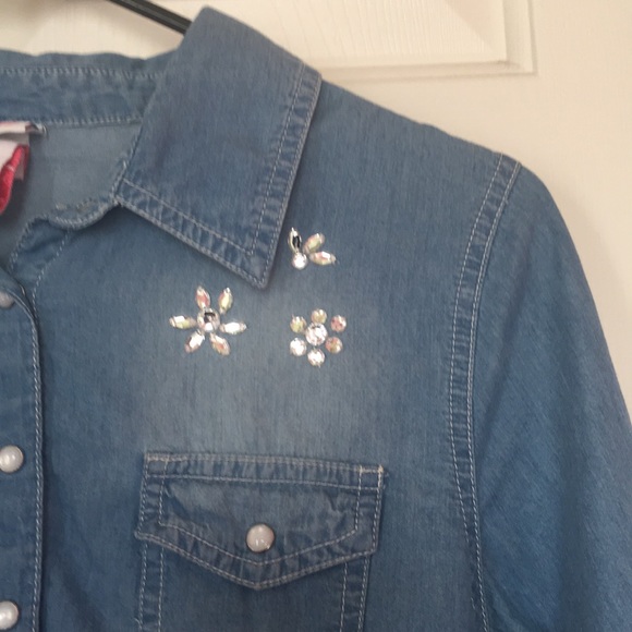 Floral Dress w/ Chambray Top - Picture 3 of 6